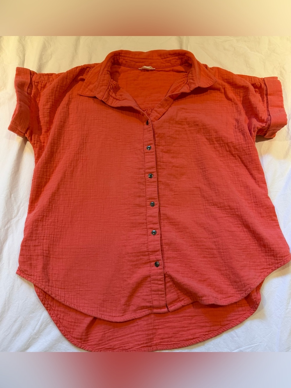 Women's Caslon Button Gauze Shirt - Large - Picture 2 of 6